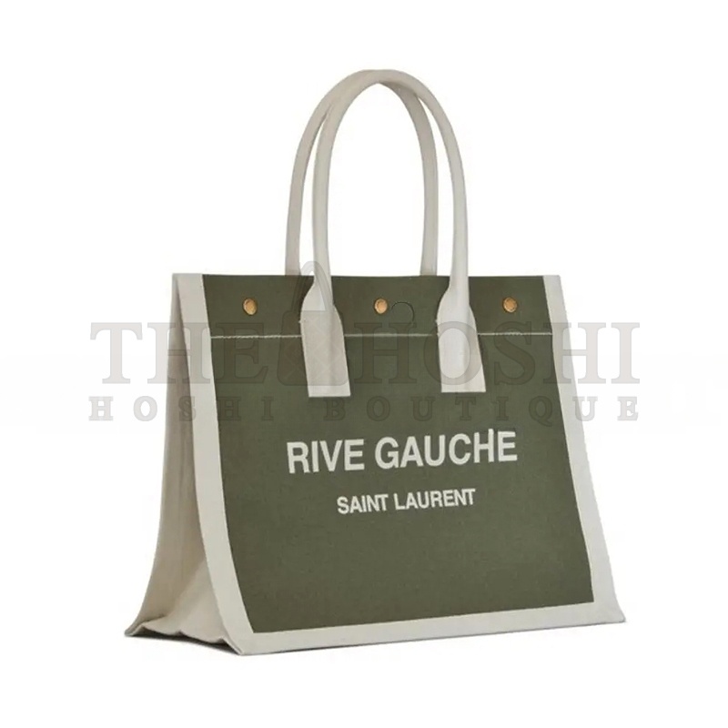 Y51 RIVE GAUCHE SMALL TOTE BAG IN LINEN AND LEATHER 617481FAADI3281 (39*31*18cm) Master Quality